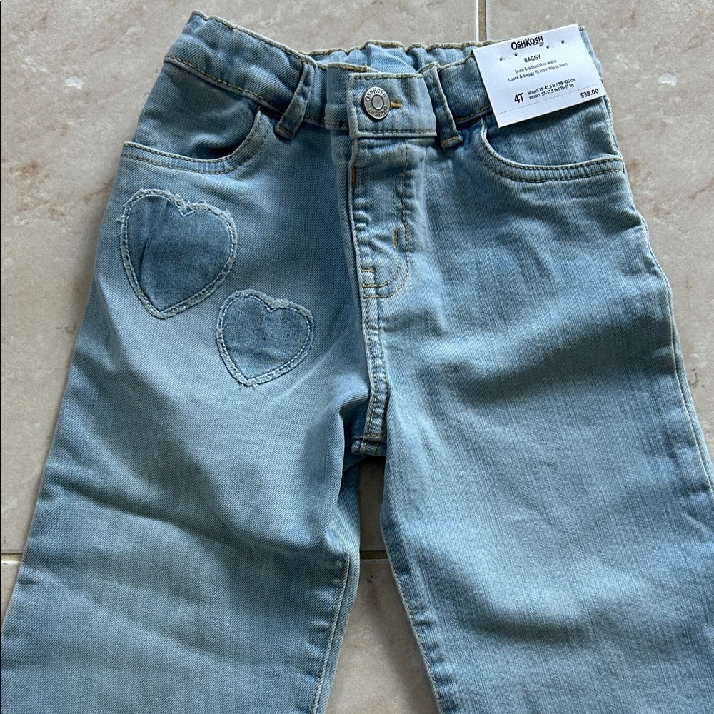 OshKosh B'gosh Light Blue Heart Patch Jeans
